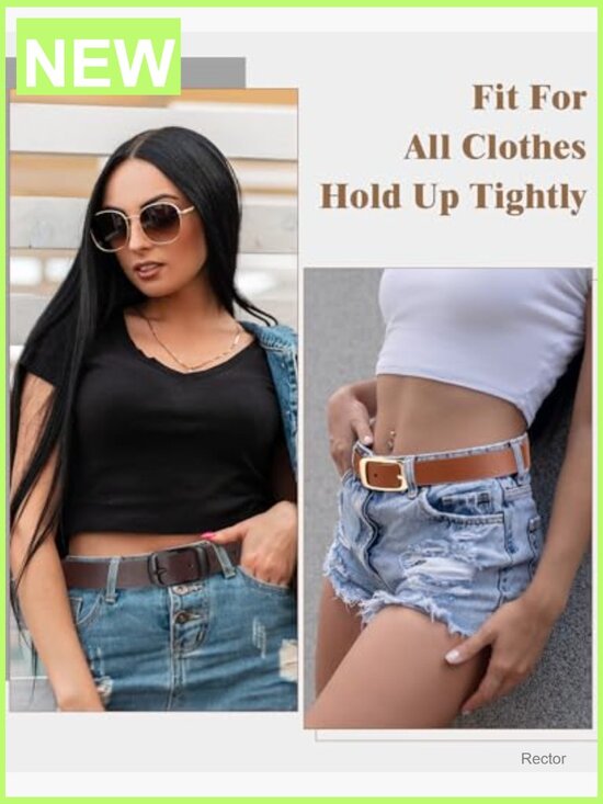 5 Pack Women\'s Leather Belts with Pin Buckle for Jeans and Dresses main image 4